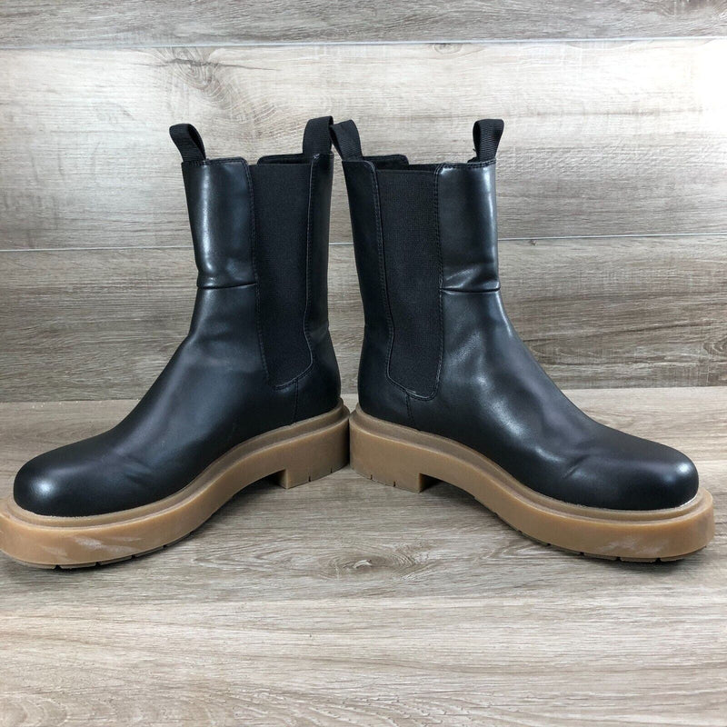 H&M Women's Chelsea Boots Black with Dark Beige Lug Sole Size 9