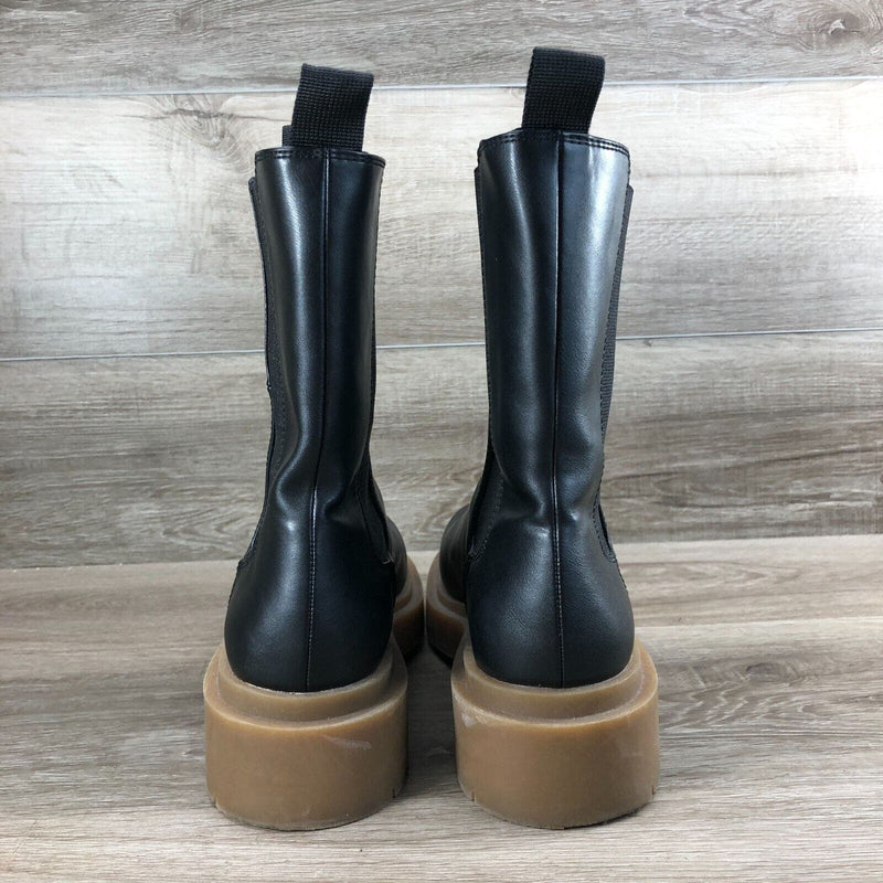 H&M Women's Chelsea Boots Black with Dark Beige Lug Sole Size 9