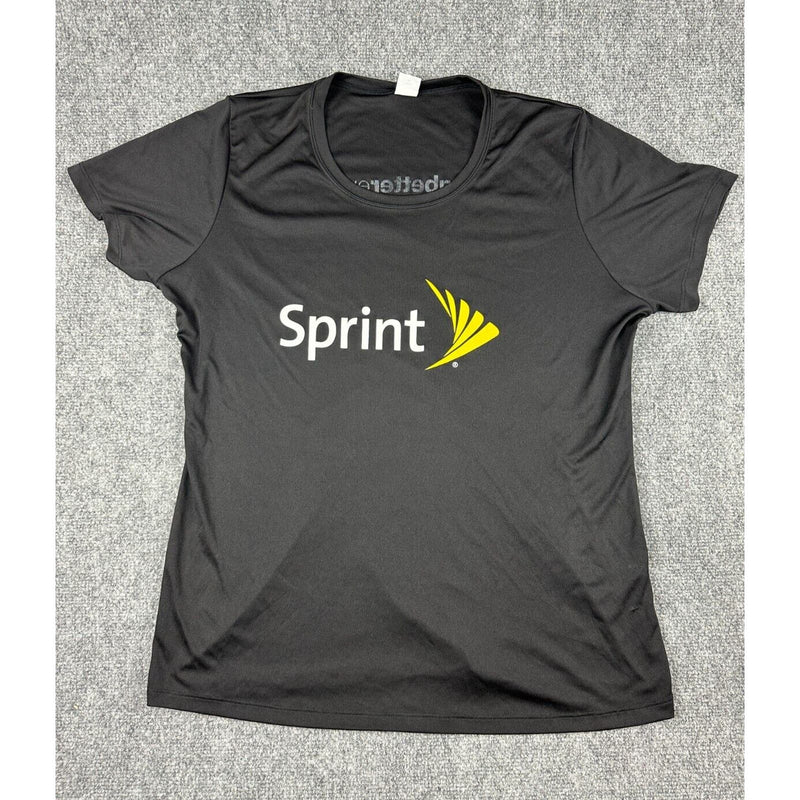 Sprint T Shirt Getting better Everyday Phone Black Yellow White Women XL