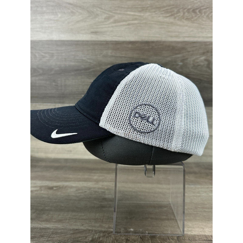 Nike Golf Mesh Trucker Cap Dell Logo Embroidered Black White Snapback