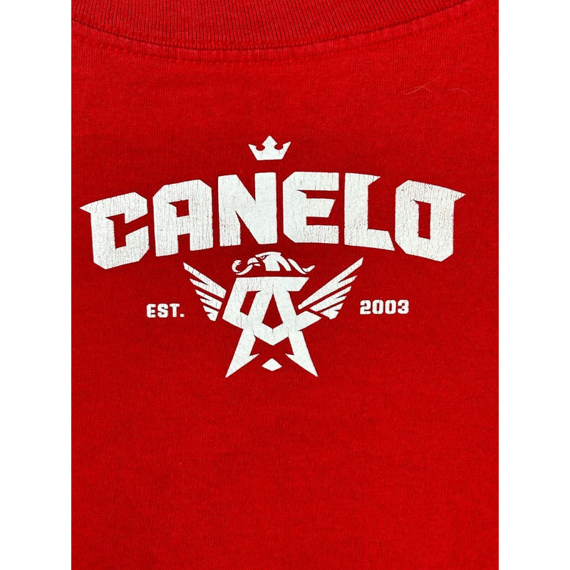 Canelo Alvarez Badge T-Shirt Hecho En Mexico Red Adult Size Medium