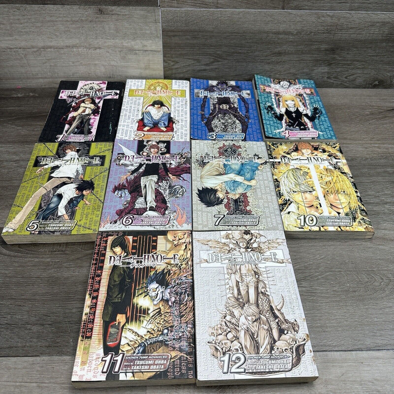 Death Note Manga Book Series Volume Set 1-7 10-12 Missing 8,9