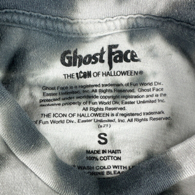 Ghost Face Shirt Small Gray Tie Dye Graphic Crew Neck Long Sleeve Scream