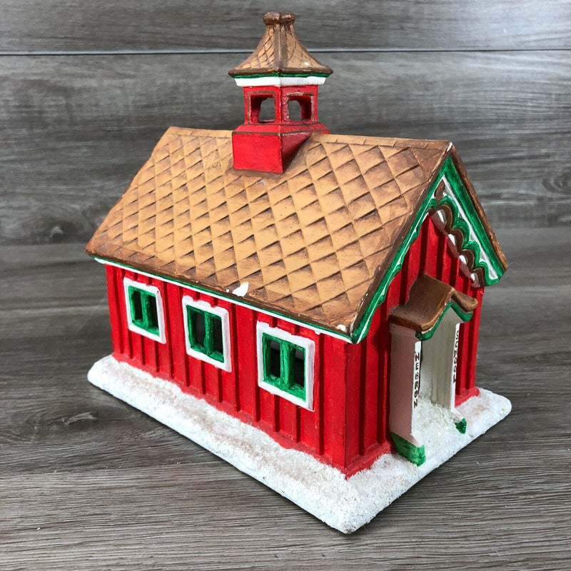 Vintage Byron Molds Ceramic House Christmas Village School House Church 1979