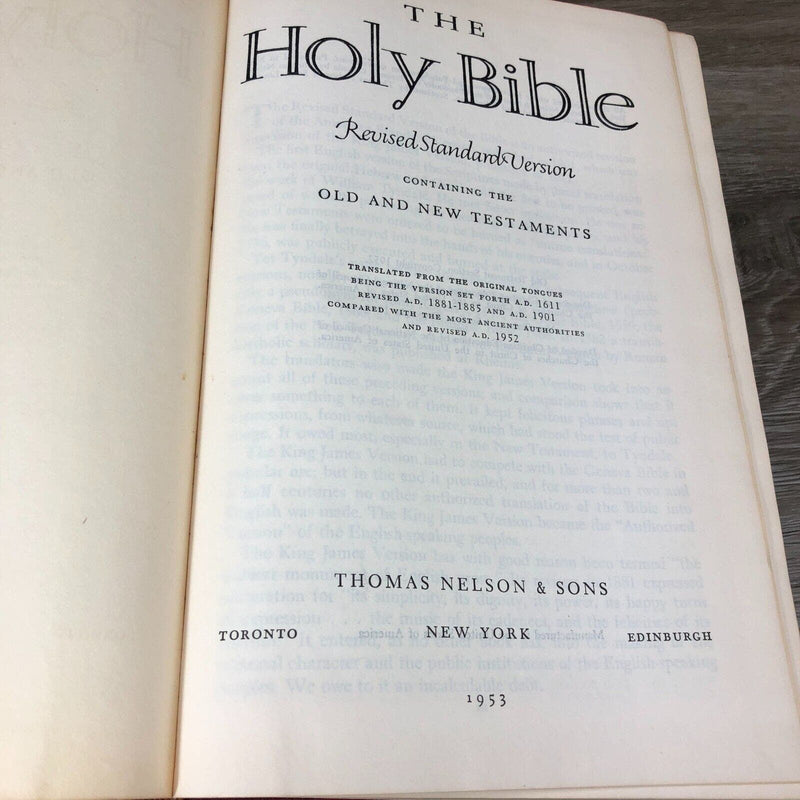 Holy Bible Revised Standard Version Church of Christ 1953 Thomas Nelson