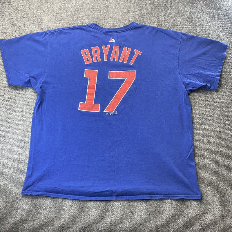 Chicago Cubs Kris Bryant 17 T Shirt Blue Adult Size 2XL Short Sleeve