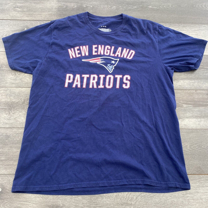 NFL Fanatics New England Patriots Fooball T Shirt Blue Adult XL Short Sleeve