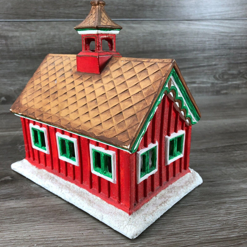 Vintage Byron Molds Ceramic House Christmas Village School House Church 1979