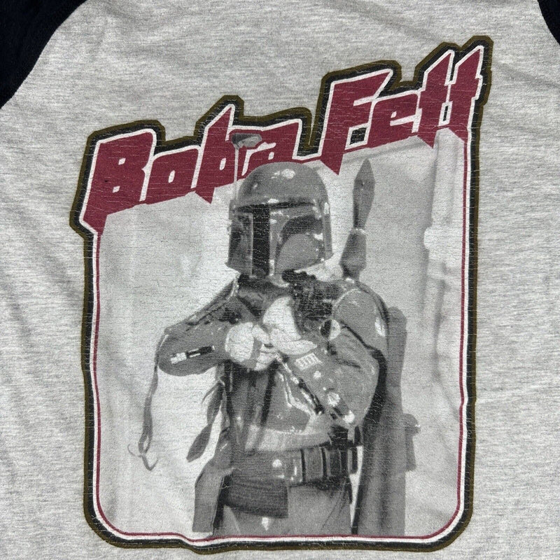 Star Wars Boba Fett T Shirt Baseball Style 3/4 Sleeve T Shirt Size Small