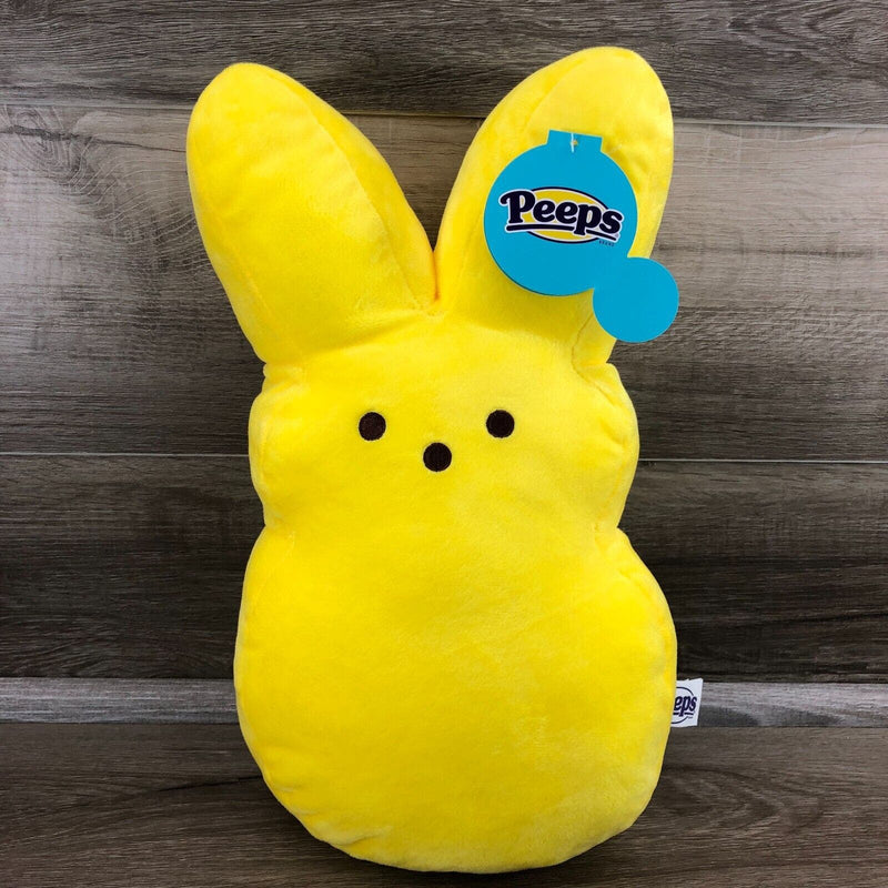 15" PEEPS BRAND Marshmallow Plush Bunny Easter Gift Yellow New Soft Pillow