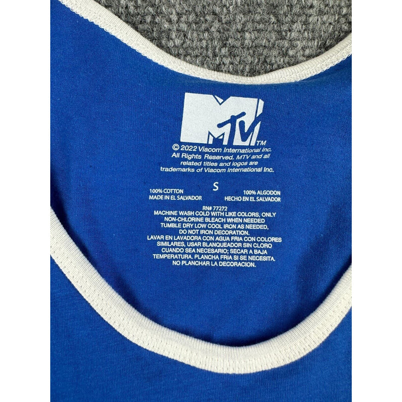 MTV Mens Shirt Tank Top Sleeveless Royal Blue Basketball