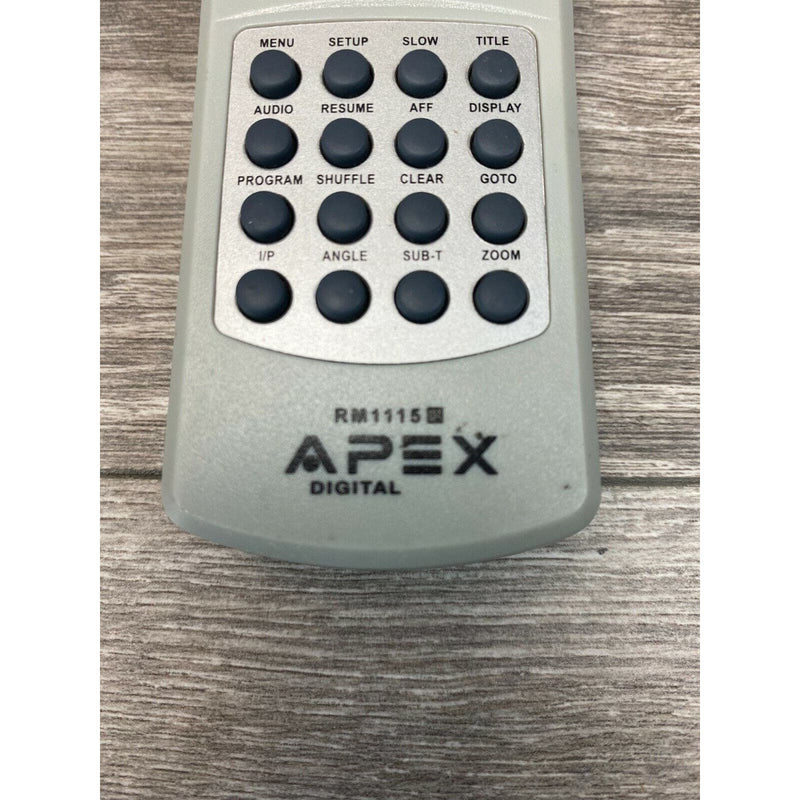 Genuine Apex Digital RM1115 FOR DVD Player AD-1118 Handheld Remote Control Silve