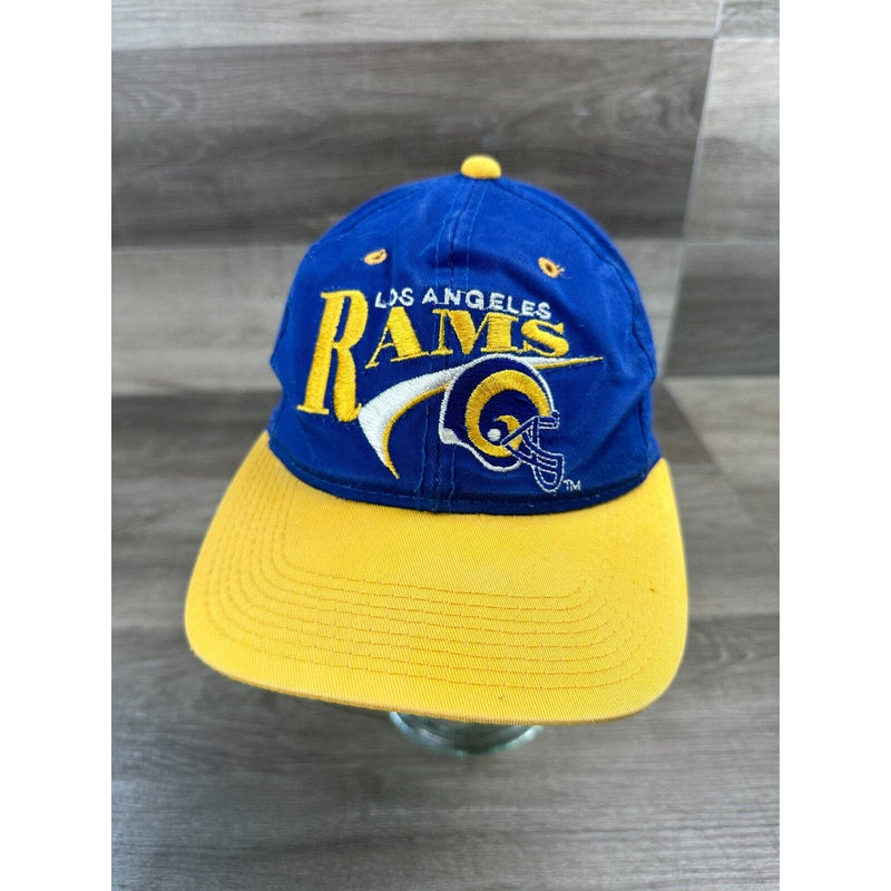 Vintage Los Angeles Rams NFL Hat Cap Drew Pearson SnapBack Mens Blue Yellow