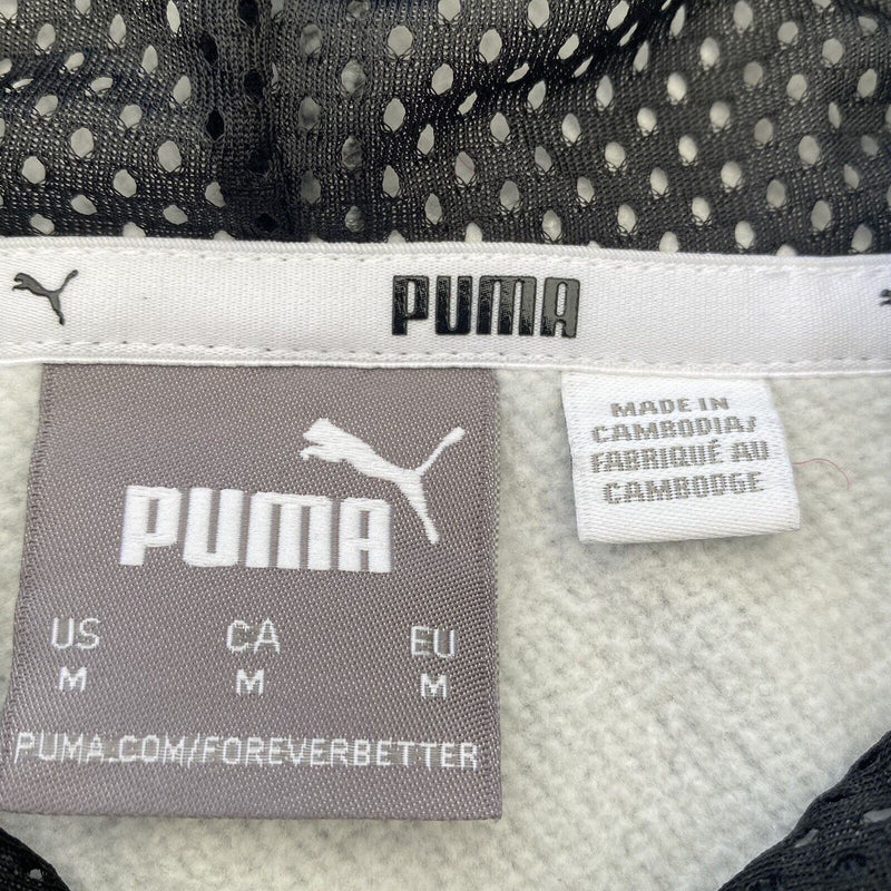 Puma Pipe Sports Ripped Cuff Hoodie Pullover Sweater Gray Adult Medium