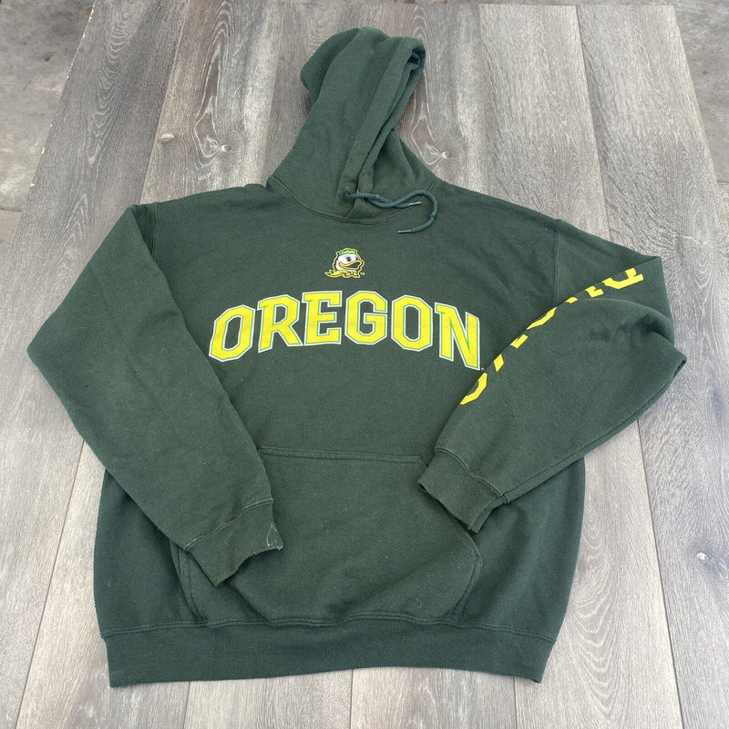 Oregon Ducks Logo Sweater Pullover Adult Medium Green Long Sleeve