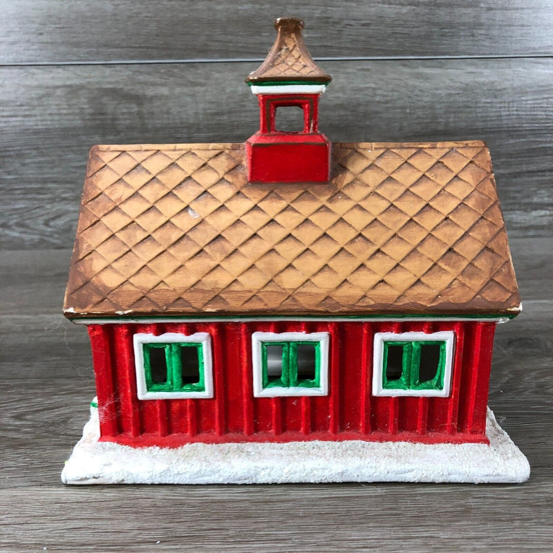 Vintage Byron Molds Ceramic House Christmas Village School House Church 1979