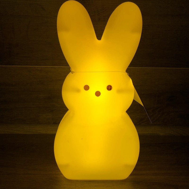 10” Yellow Peeps Blow Mold Plastic Bunny New Battery Operated LED Easter Decor