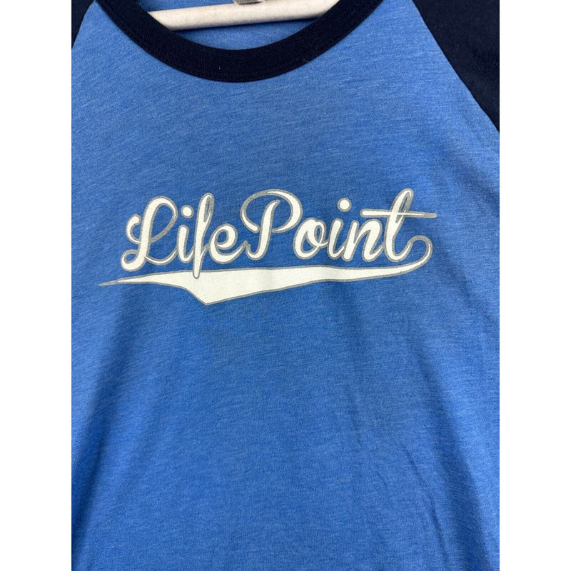 LifePoint Baseball Style T Shirt Blue Black Adult Size Large