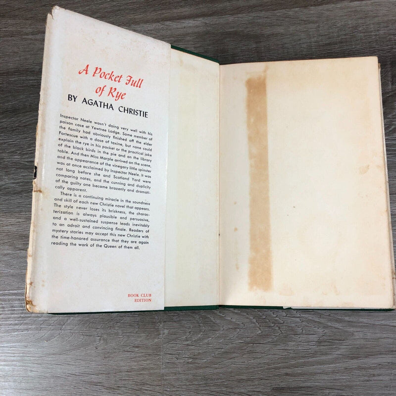 A Pocket Full Of Rye by Agatha Christie 1953 Book Club Edition