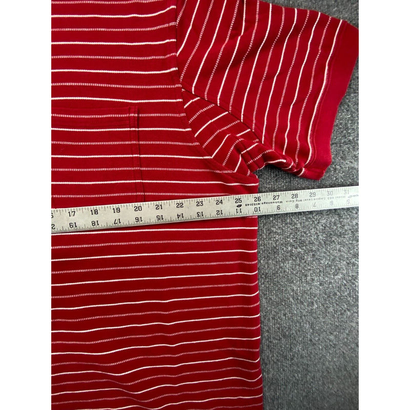 Duluth Trading Co Polo Shirt Red Striped Mens Size XL Short Sleeve