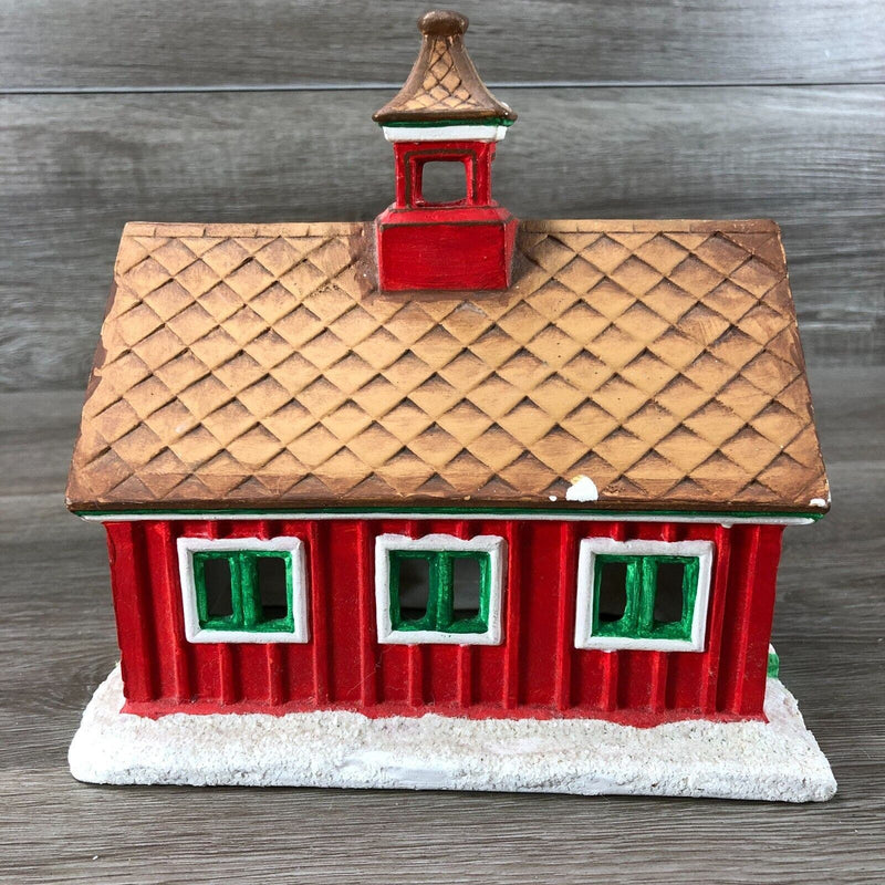 Vintage Byron Molds Ceramic House Christmas Village School House Church 1979