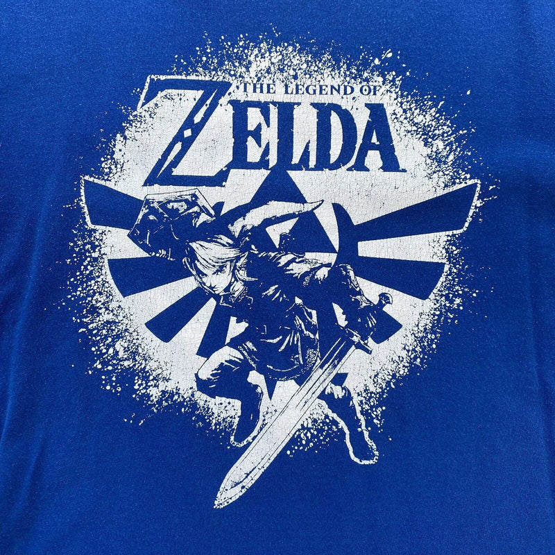 The Legend Of Zelda T Shirt Blue Adult XL Nintendo Switch Link Short Sleeve