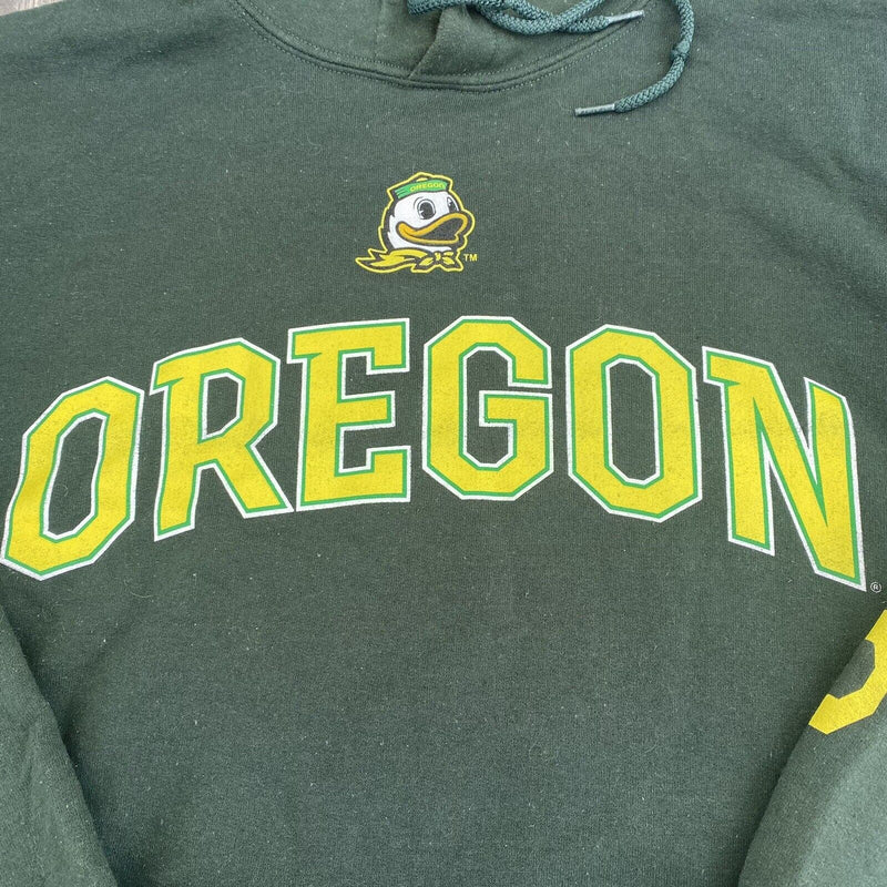 Oregon Ducks Logo Sweater Pullover Adult Medium Green Long Sleeve