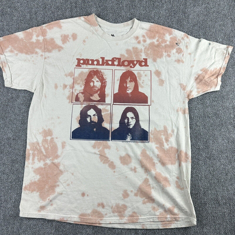 Pink Floyd Junk Food Tie Dye White Orange Black T Shirt Size Large