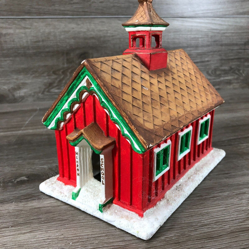 Vintage Byron Molds Ceramic House Christmas Village School House Church 1979