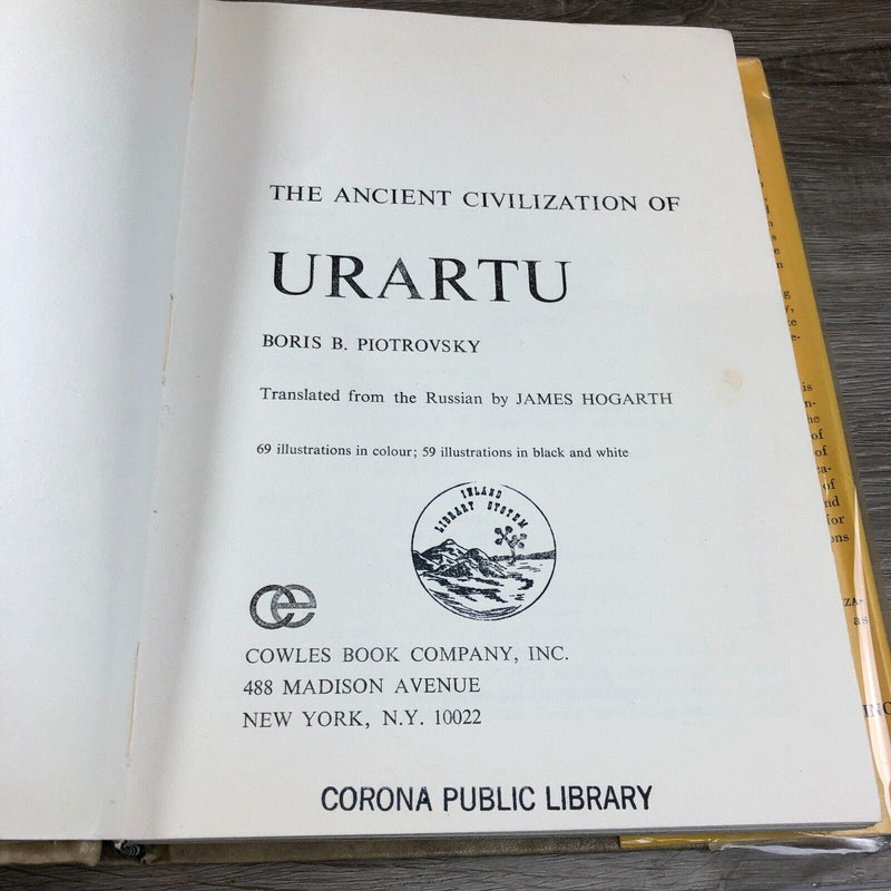 THE ANCIENT CIVILIZATION OF URARTU by Piotrovsky, Boris B. 1st Edition Book