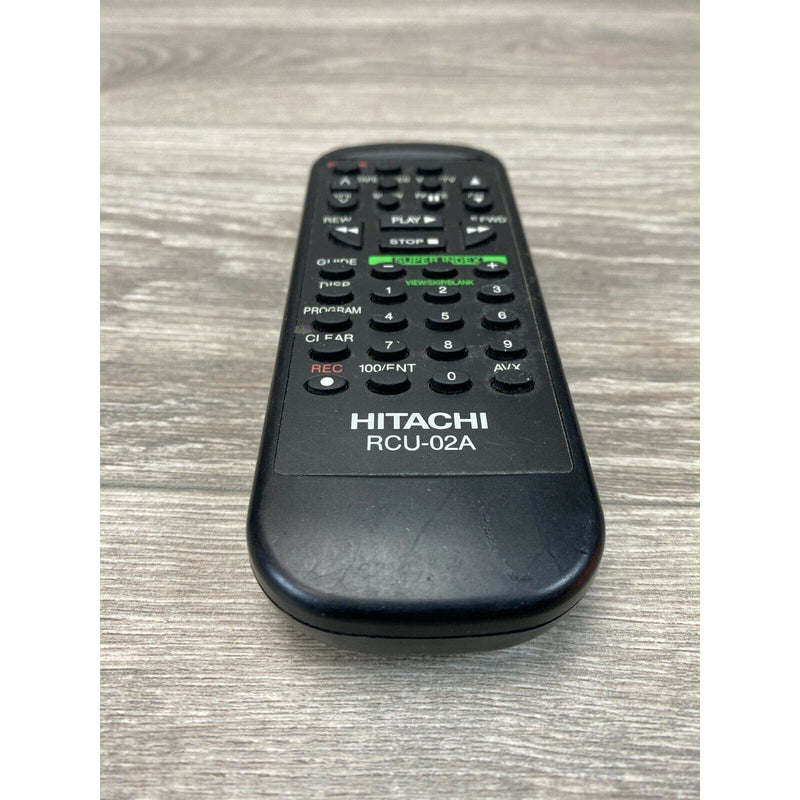 Genuine Hitachi RCU-02A TV VCR Remote Control Black