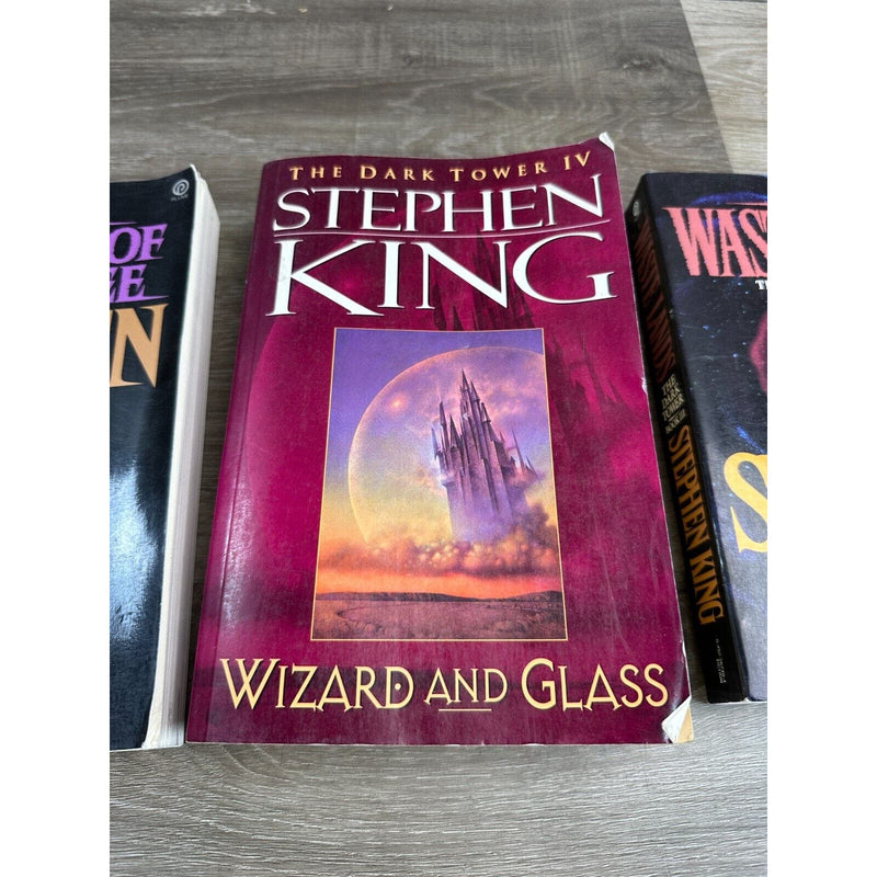 The Dark Tower Paperback Book Lot Drawing Three Waste Lands Wizard amd Glass