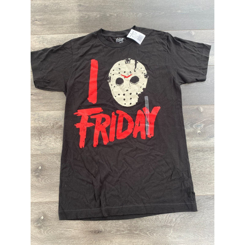 Official Friday the 13th I Love Jason Mask T Shirt Small Black Short Sleeve New