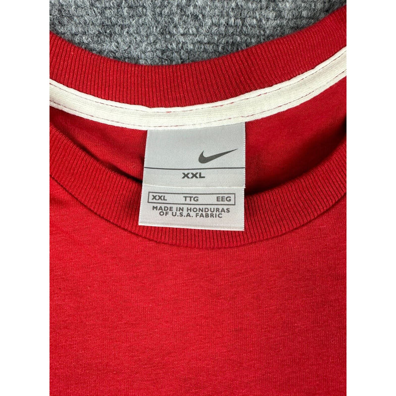 Nike Red Swoosh Logo T Shirt Tee Shirt Adult Size XXL