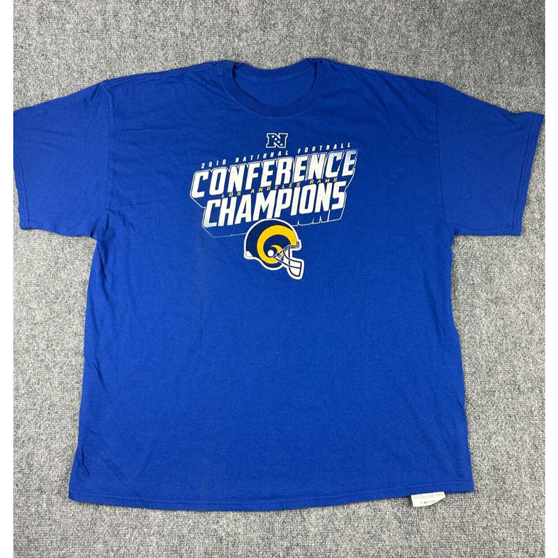 Mens 2018 NFL LA Rams Conference Champions T-Shirt Blue Size 2XL