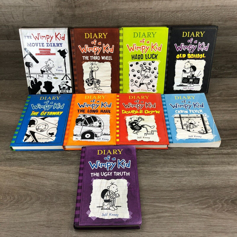 Lot of 9 Diary of a Wimpy Kid Kinney Chapter Mix of Hardcover Paperback