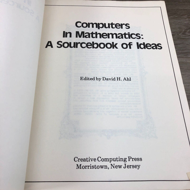 Computers in Mathematics A Sourcebook of Ideas Paperback Book