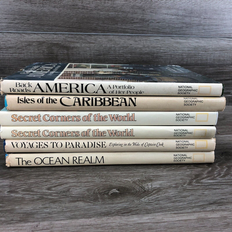 Lot of 6 Vintage National Geographic Society Hardcover Books 1978-1982