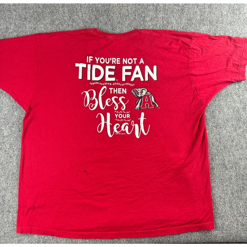 Alabama Crimson Tide Men's Bless Your Heart Red T Shirt Unisex 3XL XXXL