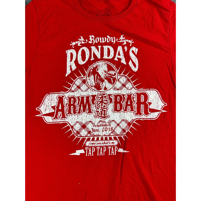 Rowdy Ronda Rousey Arm Bar Pro Wrestling Shirt Mens Small Red WWE Slam Crate