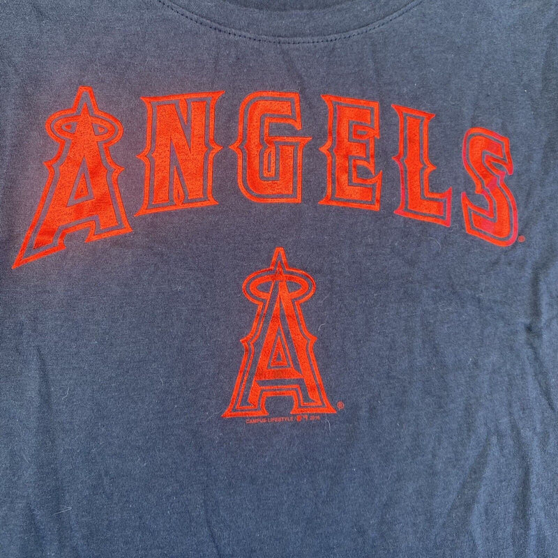 Genuine Merchandise MLB Los Angelas Angels T Shirt Women XS Blue Cap Sleeve