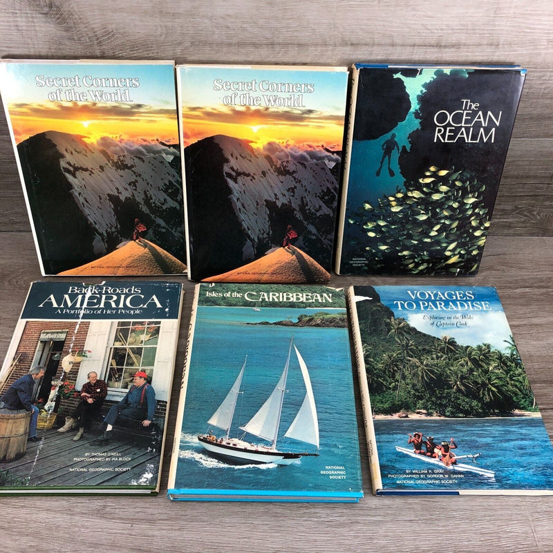 Lot of 6 Vintage National Geographic Society Hardcover Books 1978-1982