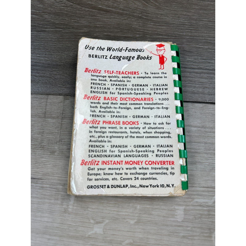 1954 Berltz Italian For Travelers Phrase Book Pocket Dictionary