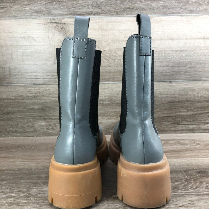 H&M Women's Chelsea Boots Gray with Brown Lug Sole Size 9