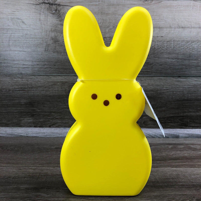 10” Yellow Peeps Blow Mold Plastic Bunny New Battery Operated LED Easter Decor