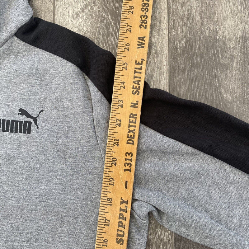 Puma Pipe Sports Ripped Cuff Hoodie Pullover Sweater Gray Adult Medium