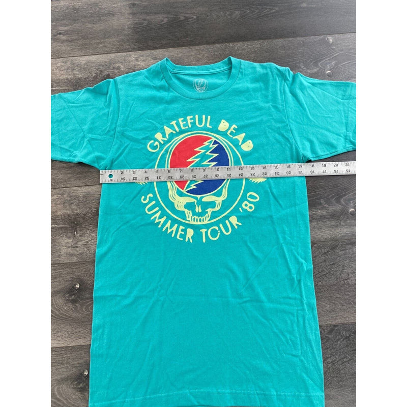 Official Grateful Dead Summer Tour 1980 T Shirt Small 34/36 Teal Short Sleeve