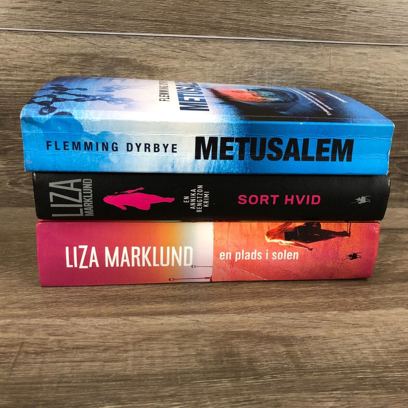 Lot of 3 Danish Books Flemming Dyrbye Signed Liza Marklund Danish Language