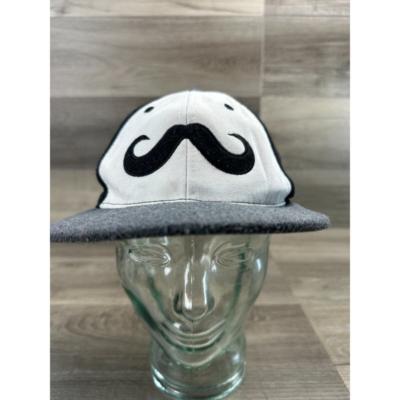 Mustache Target Gray White Black Hat Baseball Golf Cap Smiley Face Snapback