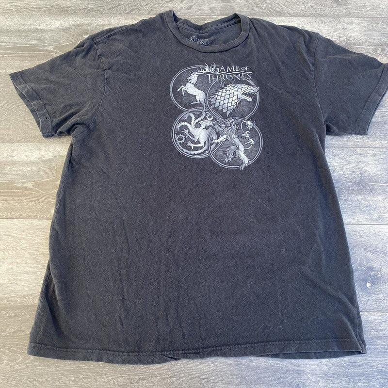 Game of Thrones T Shirt Adult XL Black Graphic Short Sleeve